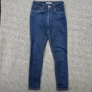 Levis 721 High Rise Skinny Jeans Womens 27 Dark Wash Blue Denim cropped